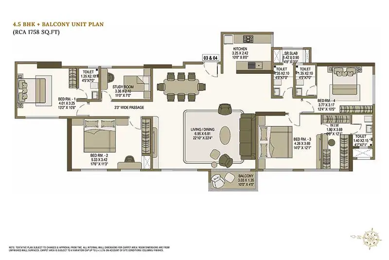 Lakhani Empire Dynasty 4.5BHK Premium Residence Unit Plan